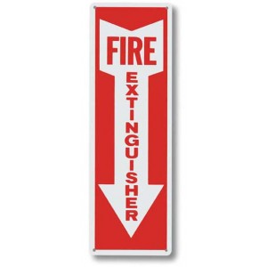 Brooks Fire Extinguisher Aluminum Sign 4x12