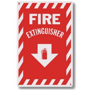 Brooks Fire Extinguisher Aluminum Sign 8x12