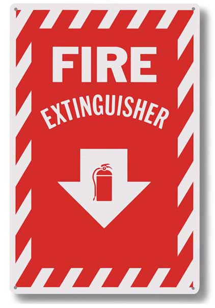 Brooks Fire Extinguisher Aluminum Sign 8x12