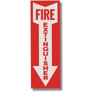 Brooks Fire Extinguisher Self Adhesive Vinyl Sign 4x12