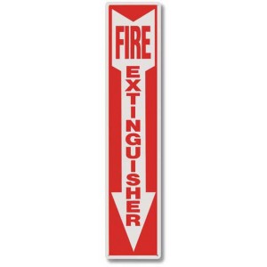 Brooks Fire Extinguisher Rigid Plastic Sign 4x18