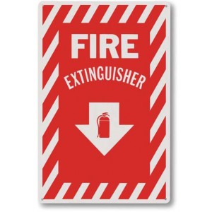Brooks Fire Extinguisher Rigid Plastic Sign 8x12